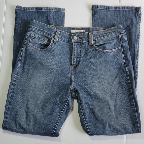 Levi's 515 bootcut denim ombre blue jeans red blank label Sz 8 M Made in Vietnam - Picture 3 of 7